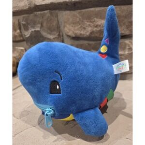 BUCKLE TOYS BLU WHALE PLUSH Learning Activity Toy Buckles Zips Kids Motor Skills